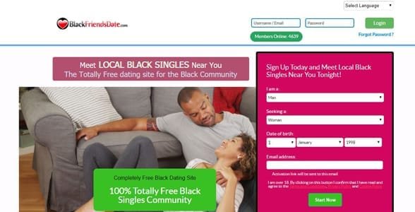 Capture d'écran de BlackFriendsDate.com