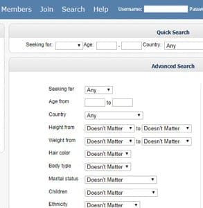 Capture d'écran de la page de recherche de Love Awake