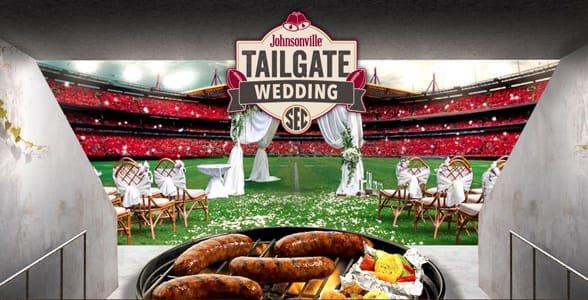 Screenshot ze svatební soutěže společnosti Johnsonville Tailgate