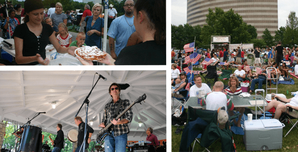 Collage van foto's van festivals in Overland Park