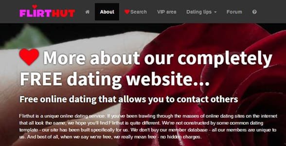 Snímek obrazovky z Flirthut.com