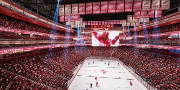 Foto de un partido de Detroit Red Wings