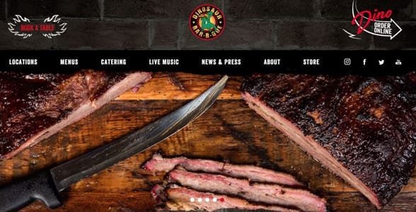 Dinosaur Bar-B-Que'nin web sitesinden ekran görüntüsü