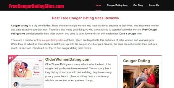 Capture d'écran de FreeCougarDatingSites.com