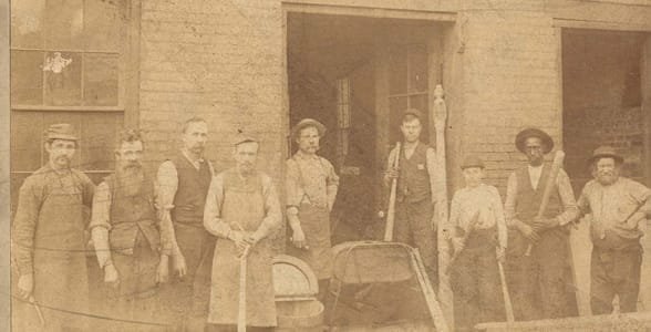 Foto der ursprünglichen Louisville Slugger-Fabrik