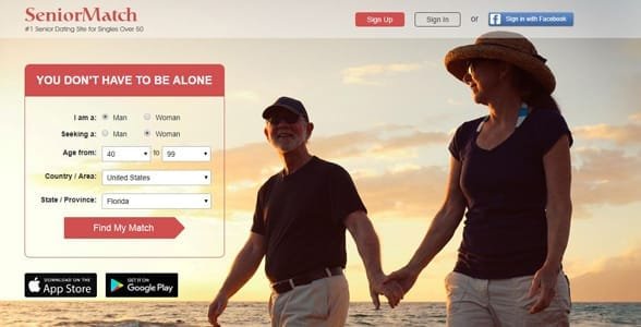 Screenshot von SeniorMatch.com