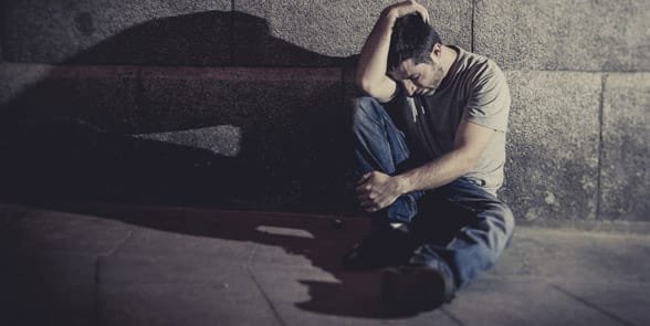 Foto van een depressieve man
