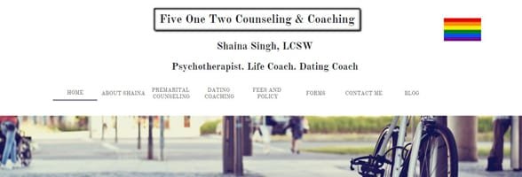 Screenshot von Shaina Singhs Website