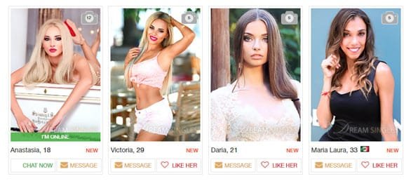 Screenshot von Dream-Singles.com-Profilen