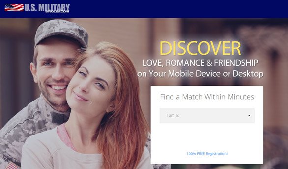 Capture d'écran de USMilitarySingles.com