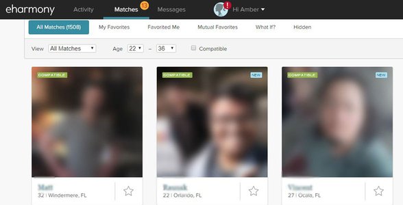 Capture d'écran de eHarmony