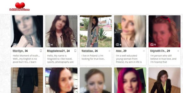 Schermata della pagina di ricerca di PolishGirl4U
