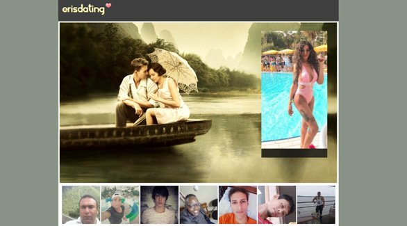 Capture d'écran de la page d'accueil ErisDating.com