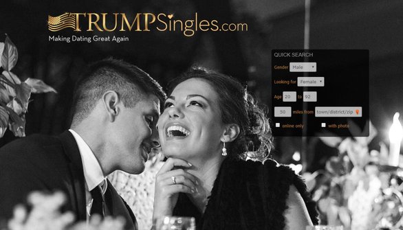 Capture d'écran de la page d'accueil de TrumpSingles.com