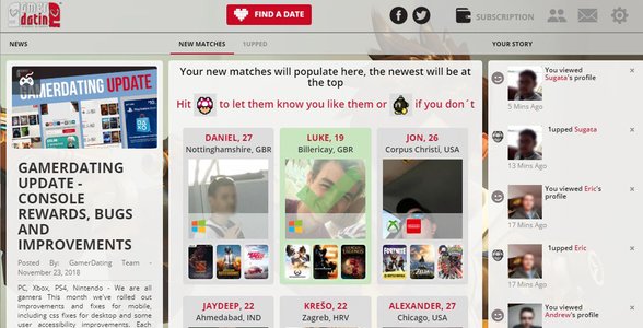 Zrzut ekranu pulpitu GamerDating