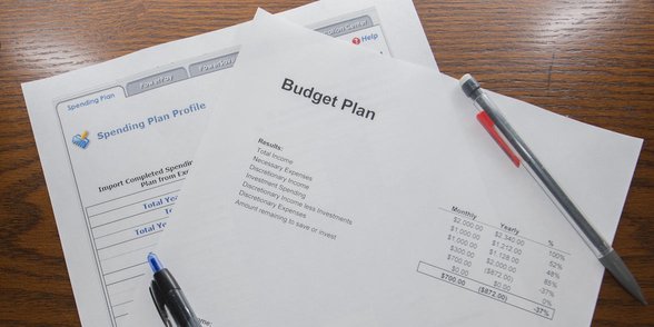 Foto di un foglio di budget