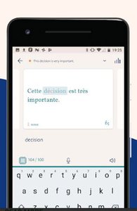 Capture d'écran de l'application Lingvist