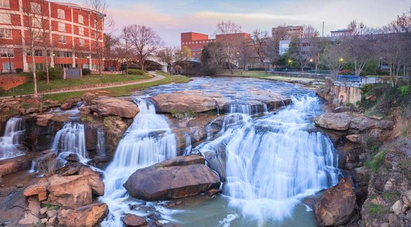 Foto van Falls Park in Greenville, South Carolina