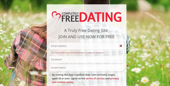 Zrzut ekranu z CompletelyFreeDating