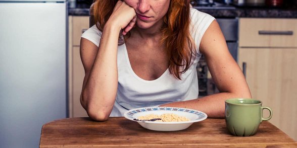 Foto van een vrouw die niet eet