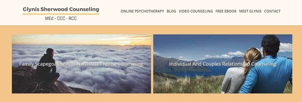 Capture d'écran du site Web de Glynis Sherwood