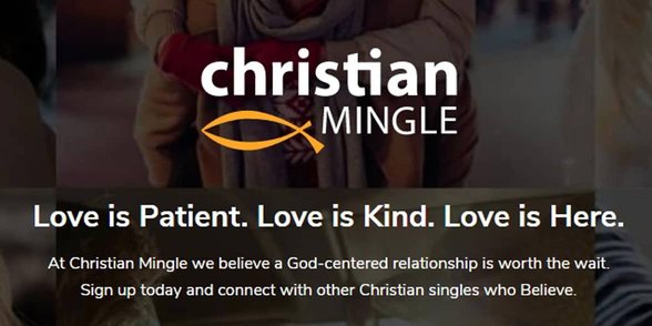 Capture d'écran de la page d'accueil de ChristianMingle
