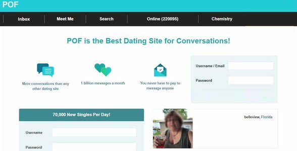 Schermata di PlentyOfFish