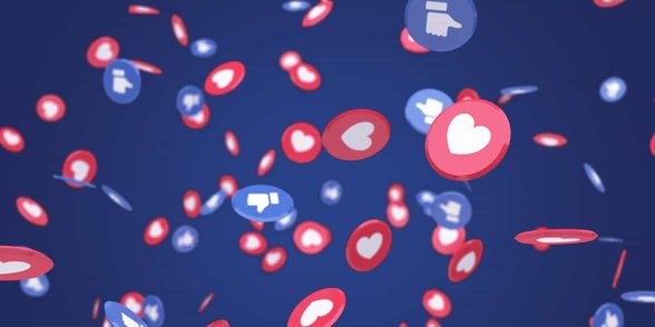 Afbeelding van Facebook-likes en -harten