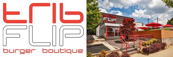 FLIP burger butik logosu ve Atlanta konumunun fotoğrafı