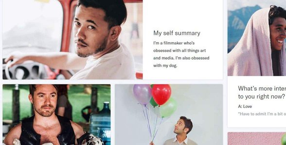 Fotocollage van OkCupid-profielen