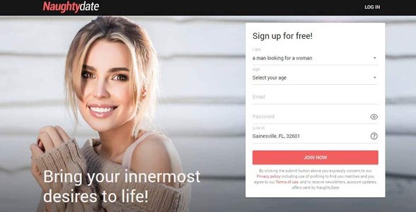 Screenshot von NaughtyDate.com