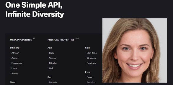 Captura de pantalla de la API de fotos generadas
