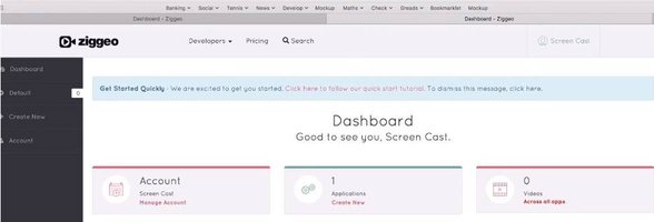 Screenshot z Ziggeo's Dashboard