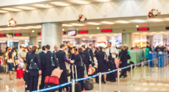 Foto del ajetreado aeropuerto
