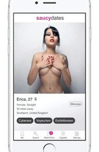 Capture d'écran d'une photo de profil SaucyDates