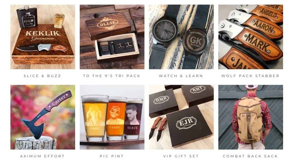 Zrzut ekranu produktów Groovy Groomsmen Gifts