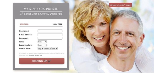 Schermata di MySeniorDatingSite