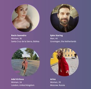 Capture d'écran de la page de recherche de profil Findl