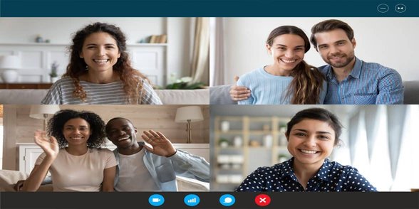 Foto van een videogesprek